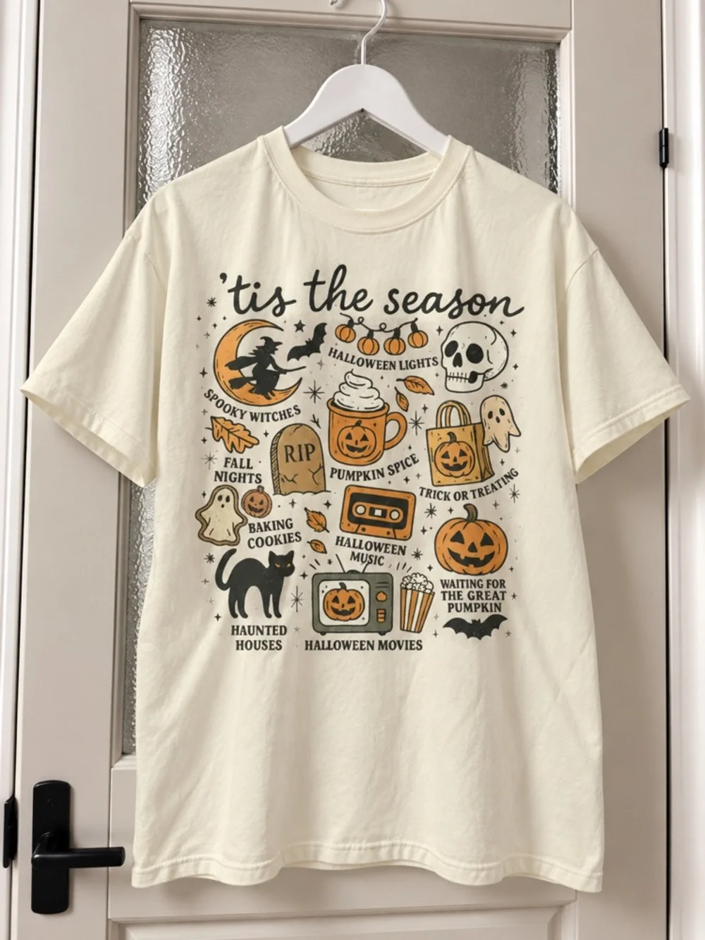 Tis the Season Halloween Graphic Cream Tee